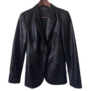 ELIE TAHARI COLLECTION Jacket Blazer Faux Reptile Finish Sz 8